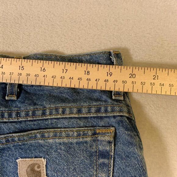VTG 90s Carhartt‎ Jeans Mens Size 38" Waist Relaxed Fit Blue Denim Flannel Lined - Picture 12 of 16